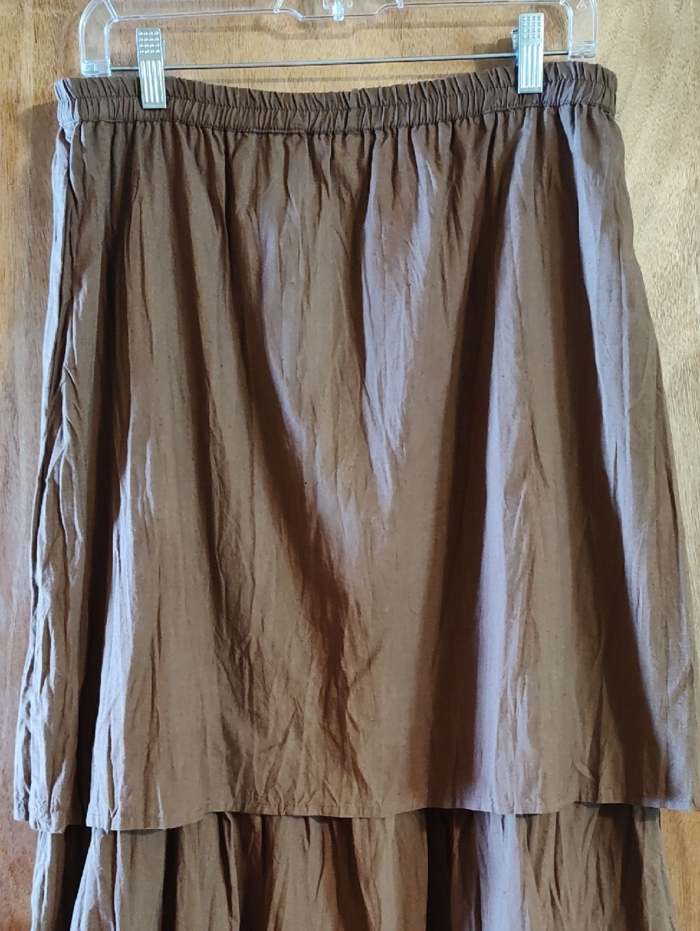 *Like New* Sacred Threads Tiered Skirt Brown 100% Cotton Boho Hippie India OS - Picture 2 of 7